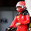 SPA, BELGIUM - JULY 28: Second placed qualifier Charles Leclerc of Monaco and Ferrari looks on, in parc ferme during qualifying ahead of the F1 Grand Prix of Belgium at Circuit de Spa-Francorchamps on July 28, 2023 in Spa, Belgium. (Photo by Rudy Carezzevoli - Formula 1/Formula 1 via Getty Images)