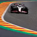SPA, BELGIUM - JULY 29: Nico Hulkenberg of Germany driving the (27) Haas F1 VF-23 Ferrari on track during the Sprint Shootout ahead of the F1 Grand Prix of Belgium at Circuit de Spa-Francorchamps on July 29, 2023 in Spa, Belgium. (Photo by Francois Nel/Getty Images)