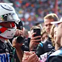 SPA, BELGIUM - JULY 29: 9th placed Esteban Ocon of France and Alpine F1 congratulates Third placed Pierre Gasly of France and Alpine F1 in parc ferme during the Sprint ahead of the F1 Grand Prix of Belgium at Circuit de Spa-Francorchamps on July 29, 2023 in Spa, Belgium. (Photo by Dan Istitene - Formula 1/Formula 1 via Getty Images)