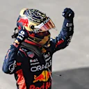 SAO PAULO, BRAZIL - NOVEMBER 05: Race winner Max Verstappen of the Netherlands and Oracle Red Bull Racing celebrates in parc ferme during the F1 Grand Prix of Brazil at Autodromo Jose Carlos Pace on November 05, 2023 in Sao Paulo, Brazil. (Photo by Rudy Carezzevoli/Getty Images)