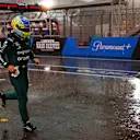 SAO PAULO, BRAZIL - NOVEMBER 03: Fourth placed qualifier Fernando Alonso of Spain and Aston Martin F1 Team runs in the pitlane afterg qualifying ahead of the F1 Grand Prix of Brazil at Autodromo Jose Carlos Pace on November 03, 2023 in Sao Paulo, Brazil. (Photo by Mark Thompson/Getty Images)