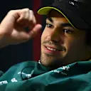 SAO PAULO, BRAZIL - NOVEMBER 02: Lance Stroll of Canada and Aston Martin F1 Team reacts in the Drivers Press Conference during previews ahead of the F1 Grand Prix of Brazil at Autodromo Jose Carlos Pace on November 02, 2023 in Sao Paulo, Brazil. (Photo by Clive Mason/Getty Images)