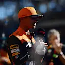 SAO PAULO, BRAZIL - NOVEMBER 04: Second placed Lando Norris of Great Britain and McLaren reacts in parc ferme during the Sprint ahead of the F1 Grand Prix of Brazil at Autodromo Jose Carlos Pace on November 04, 2023 in Sao Paulo, Brazil. (Photo by Mario Renzi - Formula 1/Formula 1 via Getty Images)