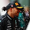 MONTREAL, QUEBEC - JUNE 18: Third placed Lewis Hamilton of Great Britain and Mercedes celebrates on the podium during the F1 Grand Prix of Canada at Circuit Gilles Villeneuve on June 18, 2023 in Montreal, Quebec. (Photo by Dan Istitene - Formula 1/Formula 1 via Getty Images)