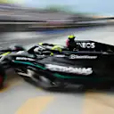 MONTREAL, QUEBEC - JUNE 16: Lewis Hamilton of Great Britain driving the (44) Mercedes AMG Petronas F1 Team W14 leaves the garage during practice ahead of the F1 Grand Prix of Canada at Circuit Gilles Villeneuve on June 16, 2023 in Montreal, Quebec. (Photo by Dan Mullan/Getty Images)