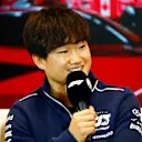 MONTREAL, QUEBEC - JUNE 15: Yuki Tsunoda of Japan and Scuderia AlphaTauri attends the Drivers Press Conference during previews ahead of the F1 Grand Prix of Canada at Circuit Gilles Villeneuve on June 15, 2023 in Montreal, Quebec. (Photo by Jared C. Tilton/Getty Images)