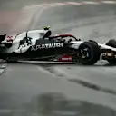 MONTREAL, QUEBEC - JUNE 17: Yuki Tsunoda of Japan driving the (22) Scuderia AlphaTauri AT04 spins during final practice ahead of the F1 Grand Prix of Canada at Circuit Gilles Villeneuve on June 17, 2023 in Montreal, Quebec. (Photo by Rudy Carezzevoli/Getty Images)