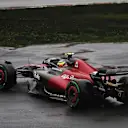 MONTREAL, QUEBEC - JUNE 17: Zhou Guanyu of China driving the (24) Alfa Romeo F1 C43 Ferrari spins off track during final practice ahead of the F1 Grand Prix of Canada at Circuit Gilles Villeneuve on June 17, 2023 in Montreal, Quebec. (Photo by Bryn Lennon - Formula 1/Formula 1 via Getty Images)