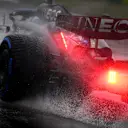 MONTREAL, QUEBEC - JUNE 17: George Russell of Great Britain driving the (63) Mercedes AMG Petronas F1 Team W14 in the wet during final practice ahead of the F1 Grand Prix of Canada at Circuit Gilles Villeneuve on June 17, 2023 in Montreal, Quebec. (Photo by Clive Mason/Getty Images)