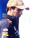 MONTREAL, QUEBEC - JUNE 17: 12th placed qualifier Sergio Perez of Mexico and Oracle Red Bull Racing looks on in the FIA garage during qualifying ahead of the F1 Grand Prix of Canada at Circuit Gilles Villeneuve on June 17, 2023 in Montreal, Quebec. (Photo by Dan Istitene - Formula 1/Formula 1 via Getty Images)