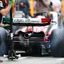 MONTREAL, QUEBEC - JUNE 17: Valtteri Bottas of Finland driving the (77) Alfa Romeo F1 C43 Ferrari makes a pitstop during qualifying ahead of the F1 Grand Prix of Canada at Circuit Gilles Villeneuve on June 17, 2023 in Montreal, Quebec. (Photo by Bryn Lennon - Formula 1/Formula 1 via Getty Images)