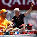 BUDAPEST, HUNGARY - JULY 23: Nico Hulkenberg of Germany and Haas F1 waves to the crowd on the drivers parade prior to the F1 Grand Prix of Hungary at Hungaroring on July 23, 2023 in Budapest, Hungary. (Photo by Francois Nel/Getty Images)