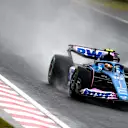 BUDAPEST, HUNGARY - JULY 21: Pierre Gasly of France driving the (10) Alpine F1 A523 Renault in the rain during practice ahead of the F1 Grand Prix of Hungary at Hungaroring on July 21, 2023 in Budapest, Hungary. (Photo by Rudy Carezzevoli - Formula 1/Formula 1 via Getty Images)