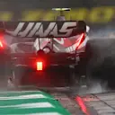 BUDAPEST, HUNGARY - JULY 21: Nico Hulkenberg of Germany driving the (27) Haas F1 VF-23 Ferrari runs wide during practice ahead of the F1 Grand Prix of Hungary at Hungaroring on July 21, 2023 in Budapest, Hungary. (Photo by Bryn Lennon - Formula 1/Formula 1 via Getty Images)