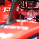 BUDAPEST, HUNGARY - JULY 21: Carlos Sainz of Spain and Ferrari prepares to drive in the garage during practice ahead of the F1 Grand Prix of Hungary at Hungaroring on July 21, 2023 in Budapest, Hungary. (Photo by Dan Istitene - Formula 1/Formula 1 via Getty Images)