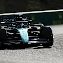 BUDAPEST, HUNGARY - JULY 21: Lance Stroll of Canada driving the (18) Aston Martin AMR23 Mercedes on track during practice ahead of the F1 Grand Prix of Hungary at Hungaroring on July 21, 2023 in Budapest, Hungary. (Photo by Peter Fox/Getty Images)