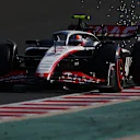 BUDAPEST, HUNGARY - JULY 22: Nico Hulkenberg of Germany driving the (27) Haas F1 VF-23 Ferrari on track during qualifying ahead of the F1 Grand Prix of Hungary at Hungaroring on July 22, 2023 in Budapest, Hungary. (Photo by Bryn Lennon - Formula 1/Formula 1 via Getty Images)