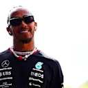 MONZA, ITALY - SEPTEMBER 03: Lewis Hamilton of Great Britain and Mercedes looks on from the drivers parade prior to the F1 Grand Prix of Italy at Autodromo Nazionale Monza on September 03, 2023 in Monza, Italy. (Photo by Mark Thompson/Getty Images)