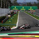 MONZA, ITALY - SEPTEMBER 03: Pierre Gasly of France driving the (10) Alpine F1 A523 Renault leads Kevin Magnussen of Denmark driving the (20) Haas F1 VF-23 Ferrari and Lance Stroll of Canada driving the (18) Aston Martin AMR23 Mercedes during the F1 Grand Prix of Italy at Autodromo Nazionale Monza on September 03, 2023 in Monza, Italy. (Photo by Joe Portlock - Formula 1/Formula 1 via Getty Images)