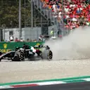 MONZA, ITALY - SEPTEMBER 02: Valtteri Bottas of Finland driving the (77) Alfa Romeo F1 C43 Ferrari runs wide during final practice ahead of the F1 Grand Prix of Italy at Autodromo Nazionale Monza on September 02, 2023 in Monza, Italy. (Photo by Peter Fox/Getty Images)