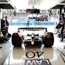MONZA, ITALY - SEPTEMBER 02: Liam Lawson of New Zealand driving the (40) Scuderia AlphaTauri AT04 leaves the garage during qualifying ahead of the F1 Grand Prix of Italy at Autodromo Nazionale Monza on September 02, 2023 in Monza, Italy. (Photo by Peter Fox/Getty Images)