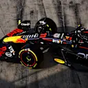 MONZA, ITALY - SEPTEMBER 02: Sergio Perez of Mexico driving the (11) Oracle Red Bull Racing RB19 leaves the garage during qualifying ahead of the F1 Grand Prix of Italy at Autodromo Nazionale Monza on September 02, 2023 in Monza, Italy. (Photo by Mark Thompson/Getty Images)