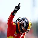 MONZA, ITALY - SEPTEMBER 02: Pole position qualifier Carlos Sainz of Spain and Ferrari celebrates in parc ferme during qualifying ahead of the F1 Grand Prix of Italy at Autodromo Nazionale Monza on September 02, 2023 in Monza, Italy. (Photo by Dan Istitene - Formula 1/Formula 1 via Getty Images)