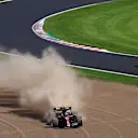 SUZUKA, JAPAN - SEPTEMBER 24: Valtteri Bottas of Finland driving the (77) Alfa Romeo F1 C43 Ferrari runs wide into the gravel during the F1 Grand Prix of Japan at Suzuka International Racing Course on September 24, 2023 in Suzuka, Japan. (Photo by Bryn Lennon - Formula 1/Formula 1 via Getty Images)