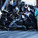SUZUKA, JAPAN - SEPTEMBER 24: George Russell of Great Britain driving the (63) Mercedes AMG Petronas F1 Team W14 makes a pitstop during the F1 Grand Prix of Japan at Suzuka International Racing Course on September 24, 2023 in Suzuka, Japan. (Photo by Dan Istitene - Formula 1/Formula 1 via Getty Images)