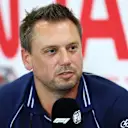 SUZUKA, JAPAN - SEPTEMBER 22: Jonathan Eddolls, Head of Trackside Engineering for Scuderia AlphaTauri attends the Drivers Press Conference during practice ahead of the F1 Grand Prix of Japan at Suzuka International Racing Course on September 22, 2023 in Suzuka, Japan. (Photo by Dan Istitene/Getty Images)