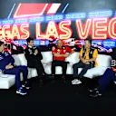 LAS VEGAS, NEVADA - NOVEMBER 16: James Vowles, Team Principal of Williams, Mercedes GP Executive Director Toto Wolff, Ferrari Team Principal Frederic Vasseur and McLaren Chief Executive Officer Zak Brown attend a Team Principals Press Conference ahead of the F1 Grand Prix of Las Vegas at Las Vegas Strip Circuit on November 16, 2023 in Las Vegas, Nevada. (Photo by Dan Istitene/Getty Images)