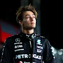 LAS VEGAS, NEVADA - NOVEMBER 17: George Russell of Great Britain and Mercedes walks in the pitlane