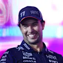 LAS VEGAS, NEVADA - NOVEMBER 15: Sergio Perez of Mexico and Oracle Red Bull Racing looks on in the Drivers Press Conference during previews ahead of the F1 Grand Prix of Las Vegas at Las Vegas Strip Circuit on November 15, 2023 in Las Vegas, Nevada. (Photo by Dan Istitene/Getty Images)