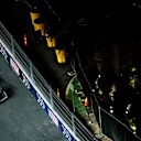 LAS VEGAS, NEVADA - NOVEMBER 17: Alexander Albon of Thailand driving the (23) Williams FW45 Mercedes stops on the side of the track after losing his rear tyre during final practice ahead of the F1 Grand Prix of Las Vegas at Las Vegas Strip Circuit on November 17, 2023 in Las Vegas, Nevada. (Photo by Chris Graythen - Formula 1/Formula 1 via Getty Images)