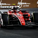 LAS VEGAS, NEVADA - NOVEMBER 18: Carlos Sainz of Spain driving (55) the Ferrari SF-23 on track during qualifying ahead of the F1 Grand Prix of Las Vegas at Las Vegas Strip Circuit on November 18, 2023 in Las Vegas, Nevada. (Photo by Chris Graythen/Getty Images)