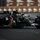 LAS VEGAS, NEVADA - NOVEMBER 18: Zhou Guanyu of China driving the (24) Alfa Romeo F1 C43 Ferrari on track during qualifying ahead of the F1 Grand Prix of Las Vegas at Las Vegas Strip Circuit on November 18, 2023 in Las Vegas, Nevada. (Photo by Chris Graythen/Getty Images)