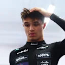 LAS VEGAS, NEVADA - NOVEMBER 18: Sixteenth placed qualifier Lando Norris of Great Britain and McLaren looks on in the FIA Garage after qualifying ahead of the F1 Grand Prix of Las Vegas at Las Vegas Strip Circuit on November 18, 2023 in Las Vegas, Nevada. (Photo by Dan Istitene - Formula 1/Formula 1 via Getty Images)