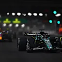 LAS VEGAS, NEVADA - NOVEMBER 18: Lance Stroll of Canada driving the (18) Aston Martin AMR23 Mercedes on track during the F1 Grand Prix of Las Vegas at Las Vegas Strip Circuit on November 18, 2023 in Las Vegas, Nevada. (Photo by Rudy Carezzevoli/Getty Images)