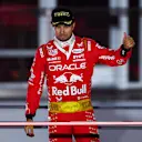 LAS VEGAS, NEVADA - NOVEMBER 18: Third placed Sergio Perez of Mexico and Oracle Red Bull Racing looks on from the podium during the F1 Grand Prix of Las Vegas at Las Vegas Strip Circuit on November 18, 2023 in Las Vegas, Nevada. (Photo by Rudy Carezzevoli/Getty Images)