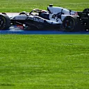 MEXICO CITY, MEXICO - OCTOBER 29: Yuki Tsunoda of Japan driving the (22) Scuderia AlphaTauri AT04 runs wide during the F1 Grand Prix of Mexico at Autodromo Hermanos Rodriguez on October 29, 2023 in Mexico City, Mexico. (Photo by Mark Thompson/Getty Images)