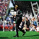 MEXICO CITY, MEXICO - OCTOBER 29: Second placed Lewis Hamilton of Great Britain and Mercedes celebrates on the podium after the F1 Grand Prix of Mexico at Autodromo Hermanos Rodriguez on October 29, 2023 in Mexico City, Mexico. (Photo by Dan Istitene - Formula 1/Formula 1 via Getty Images)