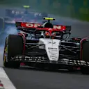 MEXICO CITY, MEXICO - OCTOBER 27: Yuki Tsunoda of Japan driving the (22) Scuderia AlphaTauri AT04 locks up on track during practice ahead of the F1 Grand Prix of Mexico at Autodromo Hermanos Rodriguez on October 27, 2023 in Mexico City, Mexico. (Photo by Clive Mason - Formula 1/Formula 1 via Getty Images)