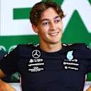 MEXICO CITY, MEXICO - OCTOBER 26: George Russell of Great Britain and Mercedes attends the Drivers Press Conference during previews ahead of the F1 Grand Prix of Mexico at Autodromo Hermanos Rodriguez on October 26, 2023 in Mexico City, Mexico. (Photo by Dan Istitene/Getty Images)