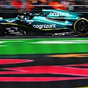 MEXICO CITY, MEXICO - OCTOBER 28: Lance Stroll of Canada driving the (18) Aston Martin AMR23 Mercedes on track  during final practice ahead of the F1 Grand Prix of Mexico at Autodromo Hermanos Rodriguez on October 28, 2023 in Mexico City, Mexico. (Photo by Clive Mason - Formula 1/Formula 1 via Getty Images)