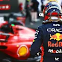 MEXICO CITY, MEXICO - OCTOBER 28: Third placed qualifier Max Verstappen of the Netherlands and Oracle Red Bull Racing looks on in parc ferme during qualifying ahead of the F1 Grand Prix of Mexico at Autodromo Hermanos Rodriguez on October 28, 2023 in Mexico City, Mexico. (Photo by Mark Thompson/Getty Images)