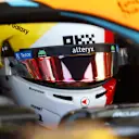 MIAMI, FLORIDA - MAY 05: Lando Norris of Great Britain and McLaren prepares to drive in the garage during practice ahead of the F1 Grand Prix of Miami at Miami International Autodrome on May 05, 2023 in Miami, Florida. (Photo by Dan Istitene - Formula 1/Formula 1 via Getty Images)
