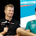 MIAMI, FLORIDA - MAY 04: Nico Hulkenberg of Germany and Haas F1 and Lance Stroll of Canada and Aston Martin F1 Team attend the Drivers Press Conference during previews ahead of the F1 Grand Prix of Miami at Miami International Autodrome on May 04, 2023 in Miami, Florida. (Photo by Jared C. Tilton/Getty Images)