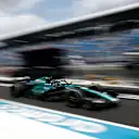 MIAMI, FLORIDA - MAY 06: Lance Stroll of Canada driving the (18) Aston Martin AMR23 Mercedes in the Pitlane during final practice ahead of the F1 Grand Prix of Miami at Miami International Autodrome on May 06, 2023 in Miami, Florida. (Photo by Chris Graythen/Getty Images)