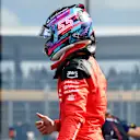 MIAMI, FLORIDA - MAY 06: Third placed qualifier Carlos Sainz of Spain and Ferrari climbs from his car in parc ferme during qualifying ahead of the F1 Grand Prix of Miami at Miami International Autodrome on May 06, 2023 in Miami, Florida. (Photo by Rudy Carezzevoli/Getty Images)
