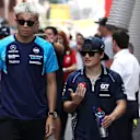 MONTE-CARLO, MONACO - MAY 28: Alexander Albon of Thailand and Williams and Yuki Tsunoda of Japan and Scuderia AlphaTauri talk on the drivers parade prior to the F1 Grand Prix of Monaco at Circuit de Monaco on May 28, 2023 in Monte-Carlo, Monaco. (Photo by Peter Fox/Getty Images)